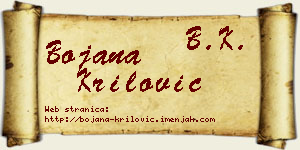 Bojana Krilović vizit kartica